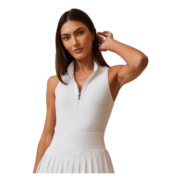 Sleeveless Vesta Mock Neck Top